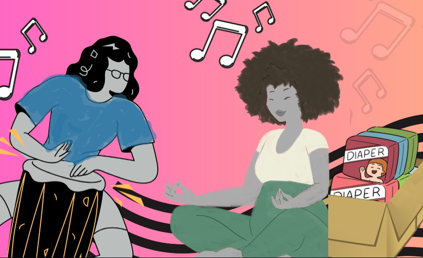 yoga drumming diaper drive